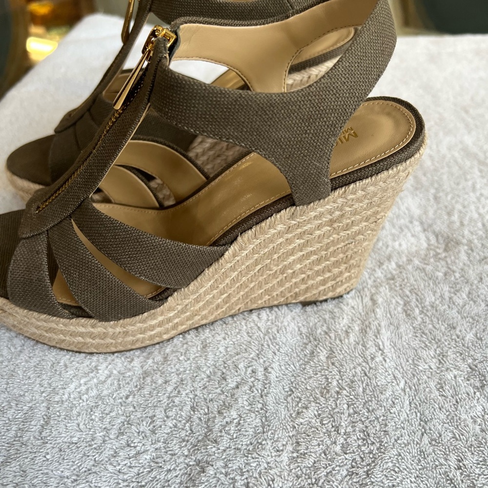 Michael Kors Olive Wedge Sandals
